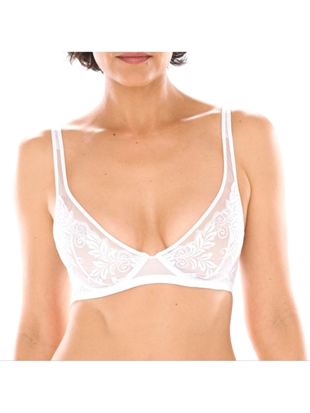 Soma Sensuous Lace Plunge Bra White 38D
